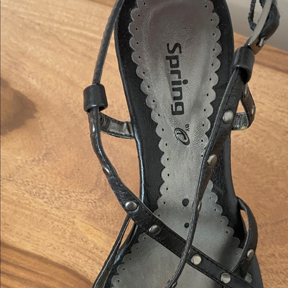 7.5.    Black Studded Sandals - Picture 3 of 5